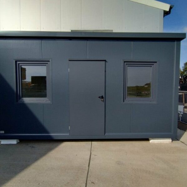 Bungalow de Bureau Monobloc 15m² (6x2,5m) – Isolé 100mm (Usage 4 Saisons)